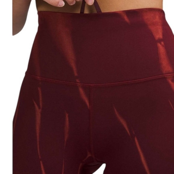 Lululemon Wunder Train High Rise Short 8" Sun Bleached Wash Red Merlot Size 4 - Picture 4 of 11
